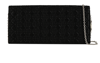 Woven Cannage Clutch, &pound;495, Handbags, Black, Fabric, Front view